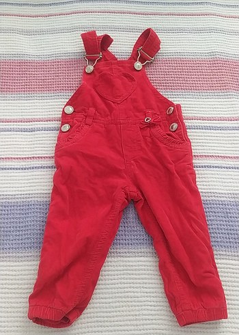 Erkek Çocuk Kırmızı Askılı Düğmeli Tulum - Görsel 2