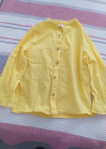 Erkek Çocuk Sarı Keten Gömlek - Görsel 2