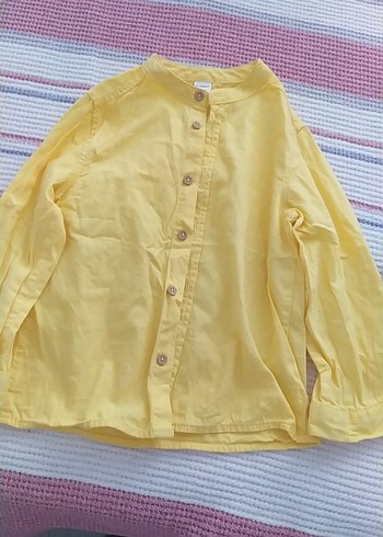 Erkek Çocuk Sarı Keten Gömlek - Görsel 3