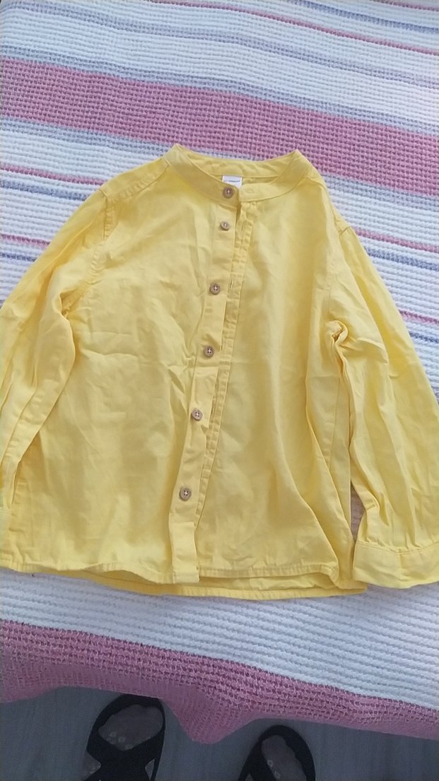 Erkek Çocuk Sarı Keten Gömlek - Görsel 3