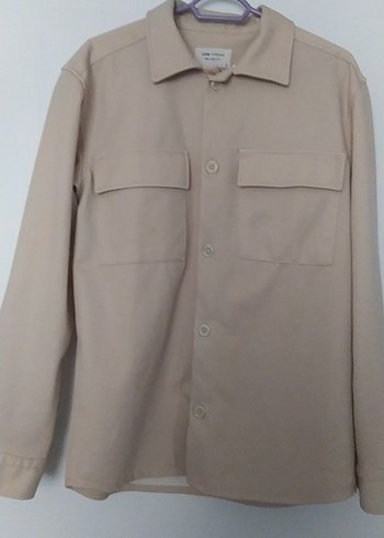 Bej Düğmeli Erkek Uzun Kollu Gömlek - Görsel 5