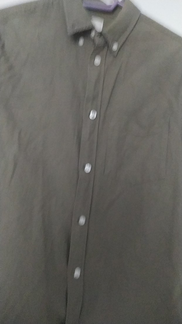 Bej Erkek Keten Gömlek, Düğmeli, Uzun Kollu - Görsel 3