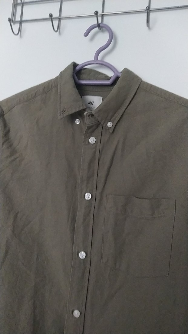 Bej Erkek Keten Gömlek, Düğmeli, Uzun Kollu - Görsel 4