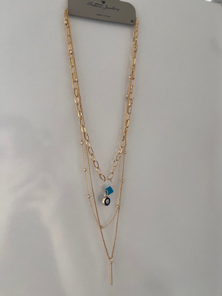 Katlı Zincir Detaylı Uzun Kadın Kolye - Görsel 2