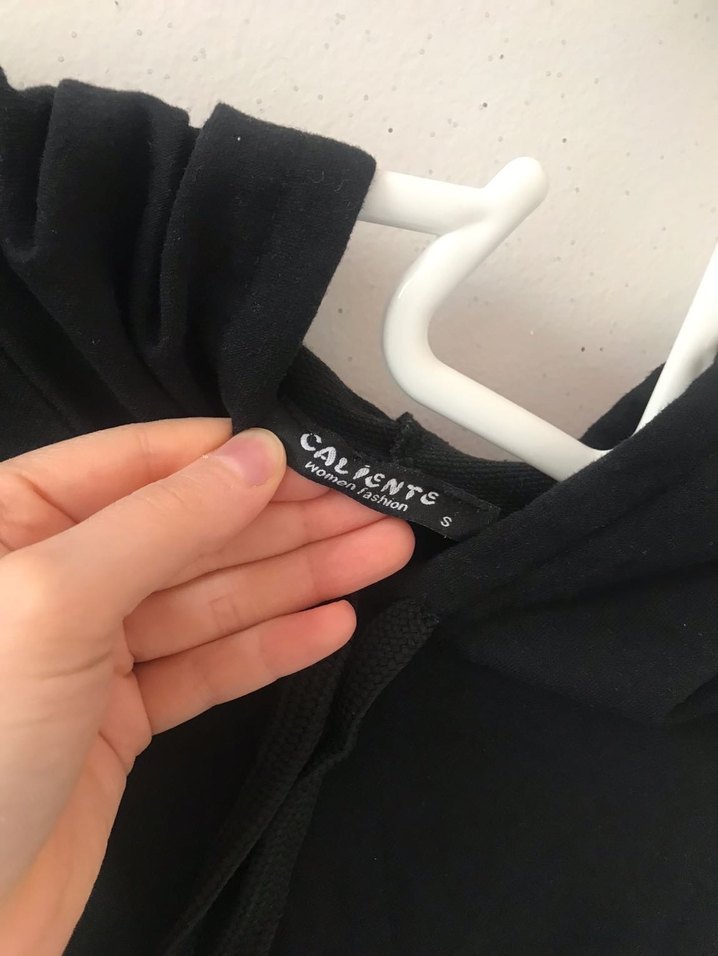 Siyah, Kapüşonlu, Uzun Kollu Sweatshirt - Görsel 4