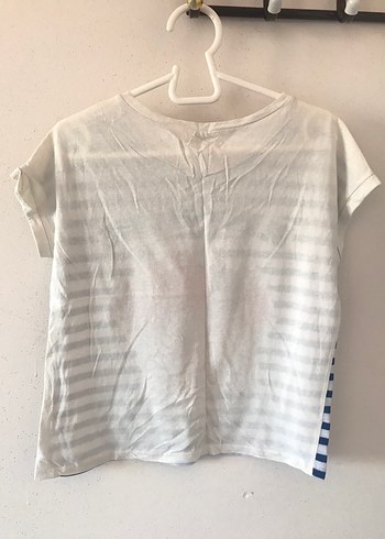 KOTON Mavi Çizgili Baskılı Tişört - Görsel 5