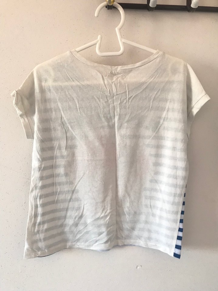 KOTON Mavi Çizgili Baskılı Tişört - Görsel 5