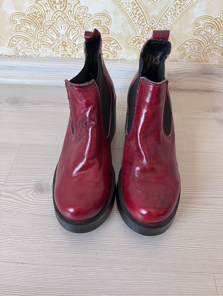 Kırmızı Deri Kadın Topuklu Bot - Görsel 2