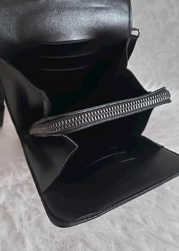 Siyah Deri Kadın Telefon Çantası - Görsel 2