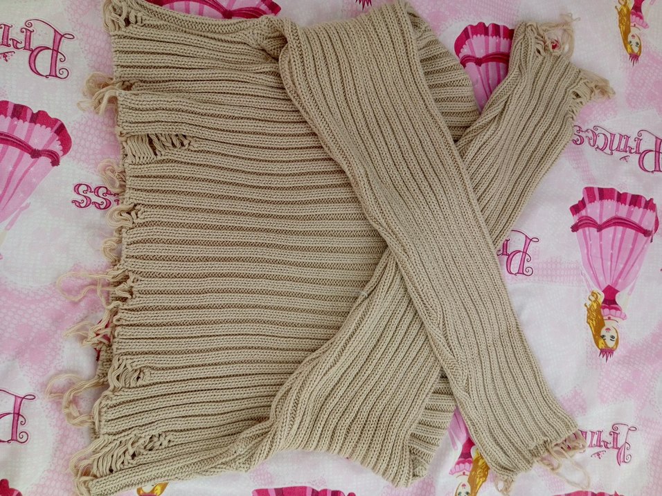 Bej Bohem Tarzı Örgü Kadın Kazak - Görsel 2