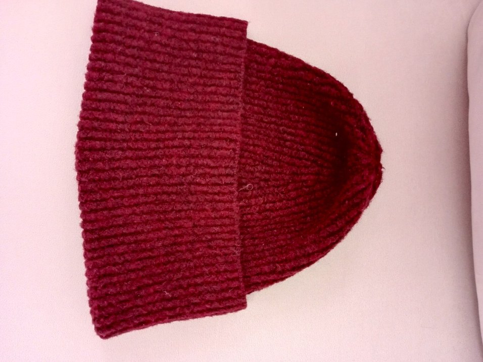 Bordo Kadın Yün Örgü Bere - Görsel 2