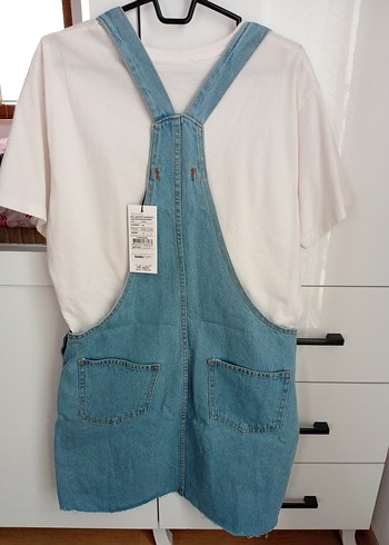 Mavi Denim Düğmeli Kadın Salopet Elbise - Görsel 2