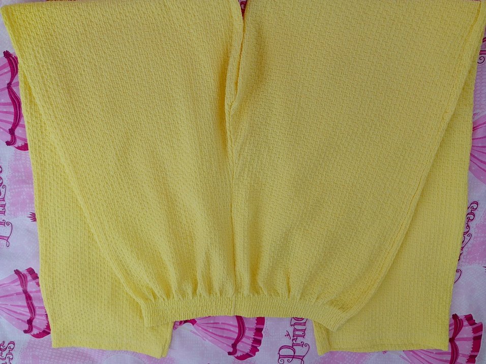 Sarı Örgü Kadın Keten Pantolon - Görsel 2