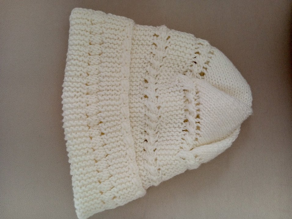 Beyaz Örgü Kadın Bere - Görsel 2