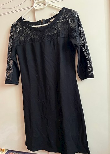 Dantel Detaylı Siyah mini elbise - Görsel 2
