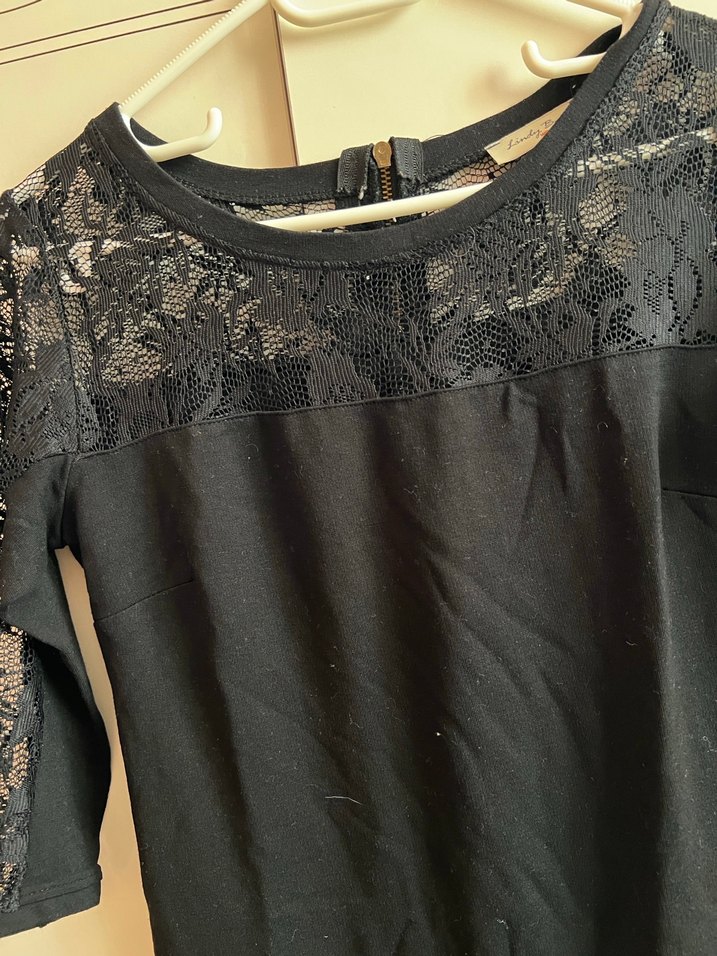 Dantel Detaylı Siyah mini elbise - Görsel 3