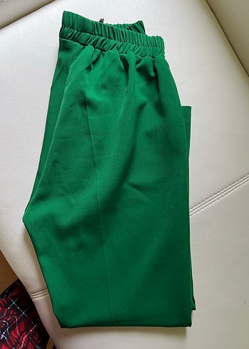Kadın Yeşil kumaş pantolon - Görsel 3