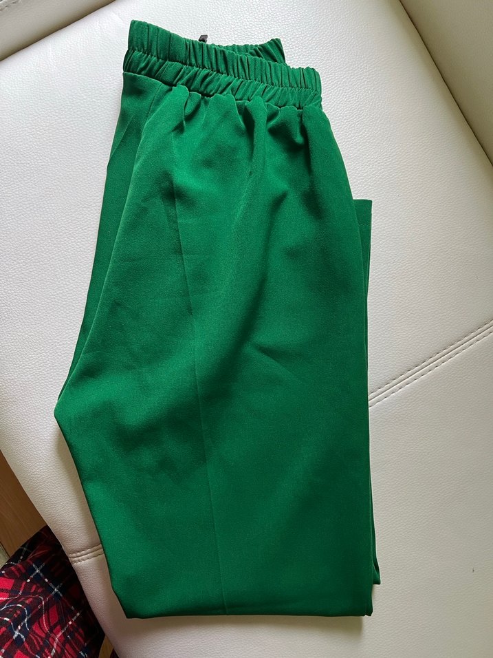 Kadın Yeşil kumaş pantolon - Görsel 3