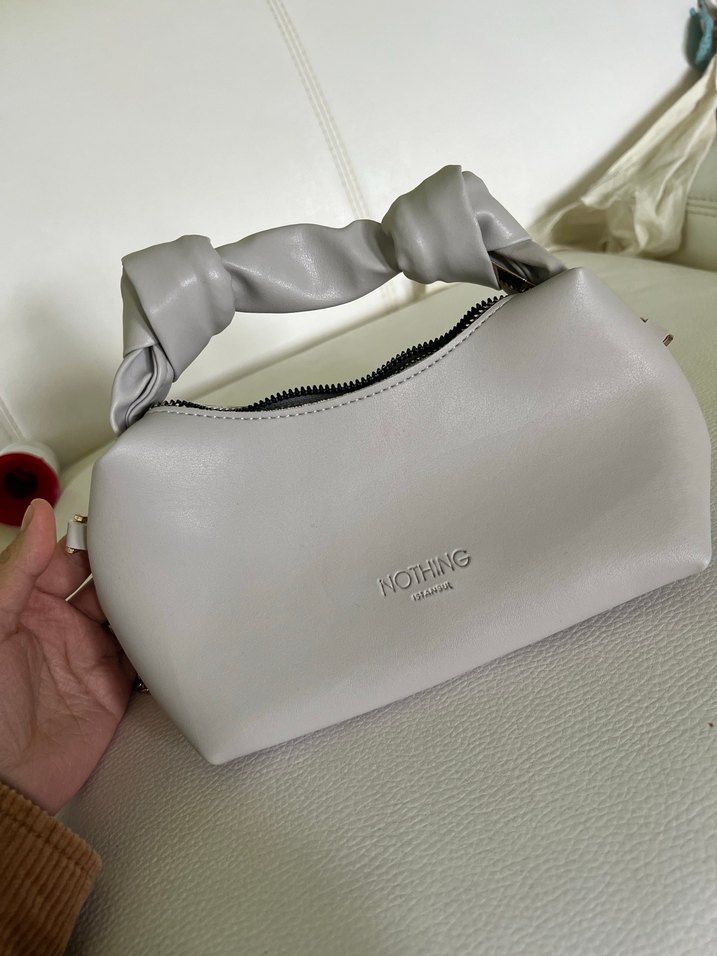 Gri Zincir Detaylı Kadın Günlük Çanta - Görsel 5