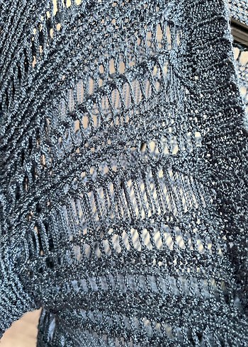 Bohem indigo  Örgü Kadın Hırka - Görsel 3