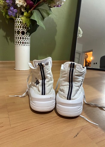 USPA Beyaz Kadın Spor Yüksek Topuklu Sneakers - Görsel 3