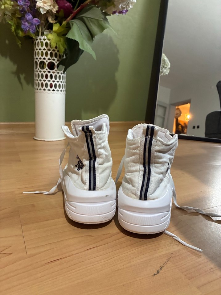 USPA Beyaz Kadın Spor Yüksek Topuklu Sneakers - Görsel 3