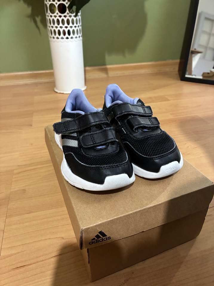 Çocuk Siyah Adidas Spor Ayakkabı - Görsel 2