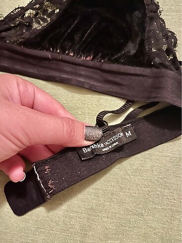 Bershka Siyah saten bralet sütyen