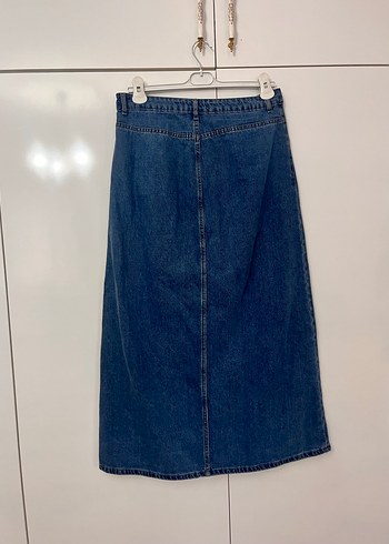 Mavi Midi Denim Etek - Görsel 2