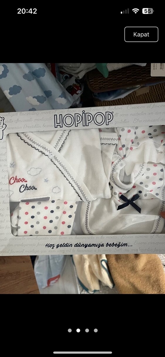 Nakışlı Mavi Pamuklu Bebek Erkek Takımı - Görsel 2