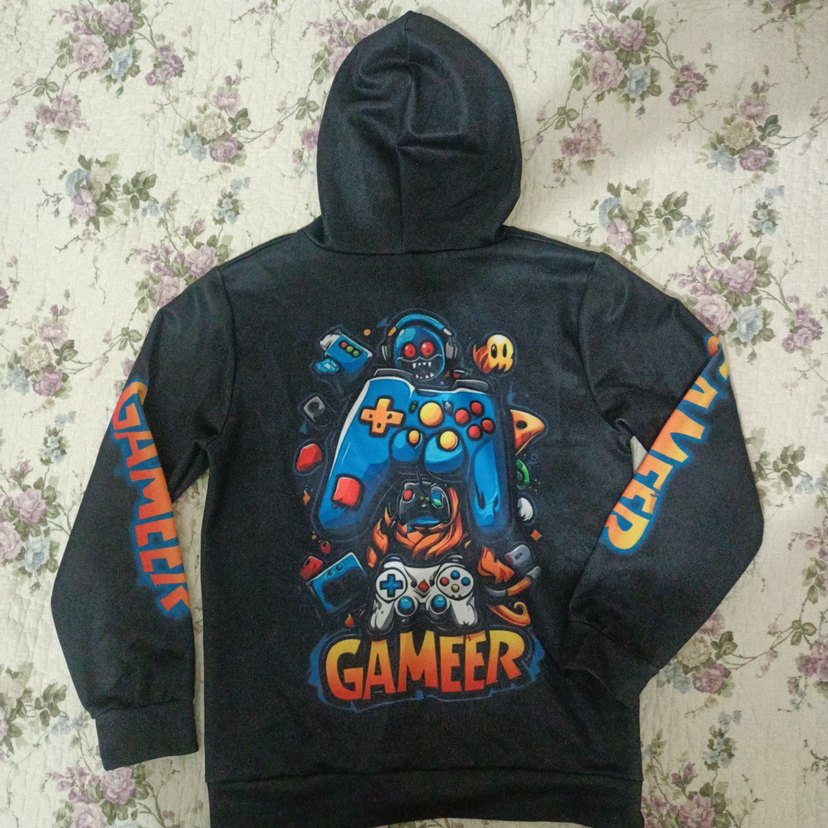 Kapüşonlu Siyah Erkek Çocuk Sweatshirt - Görsel 2