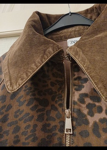Zara zara m beden kahve leopar parka