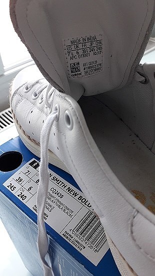 39 Beden beyaz Renk Adidas stan smith beyaz spor ayakkabı urun 1 kez giyilmistir 