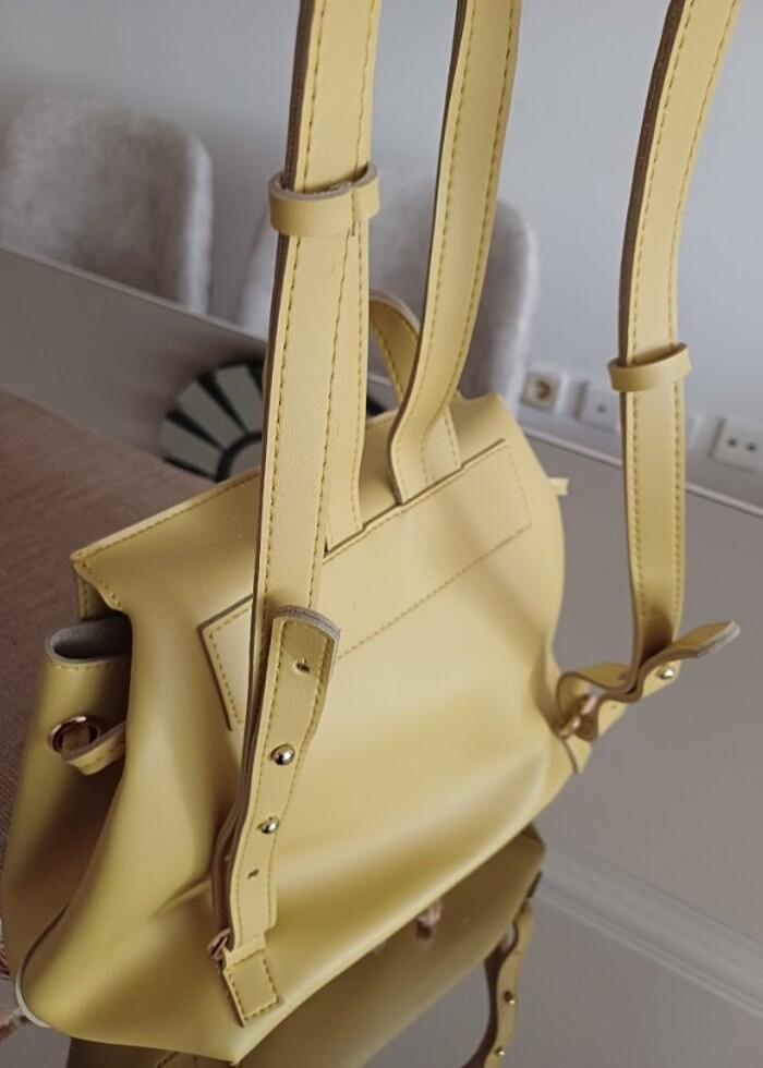 Laura Ashley fıstık yeşili orta boy sırt asma aparatlı gerçek de - Görsel 2