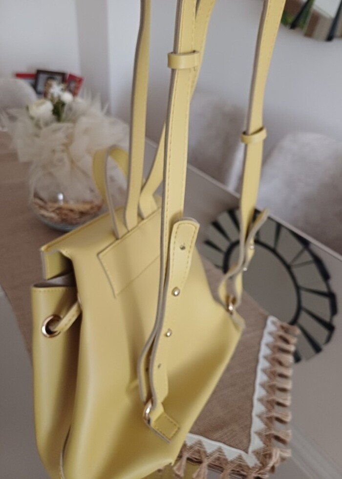 Laura Ashley fıstık yeşili orta boy sırt asma aparatlı gerçek de - Görsel 4