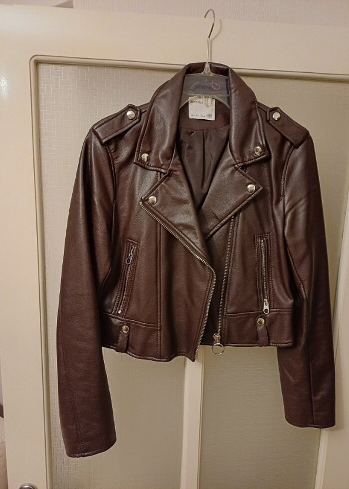 Bershka L beden yepyeni nokta cizik vs yok acı kahve L beden bik - Görsel 2