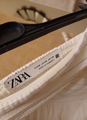 Zara 38 beden pamuklu kumaş içi astarlı straplez nefis yaz elbis - Görsel 5