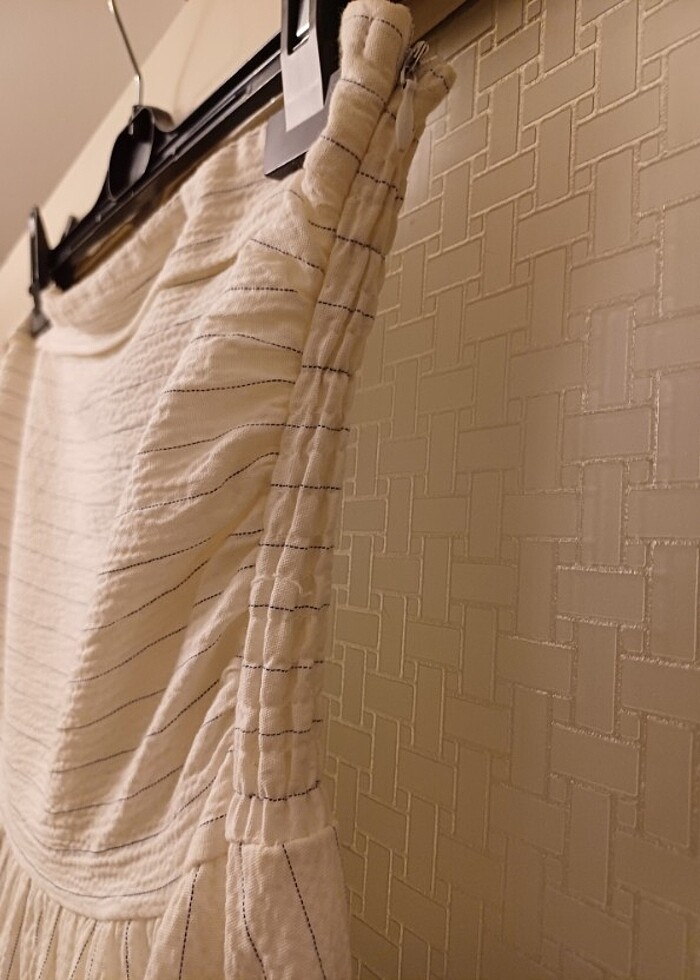 Zara 38 beden pamuklu kumaş içi astarlı straplez nefis yaz elbis - Görsel 3