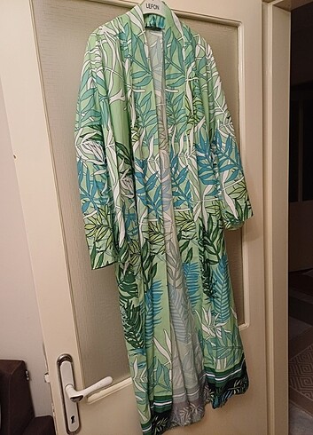 Trendyol std beden çok renkli süper baskı beach kimono - Görsel 5