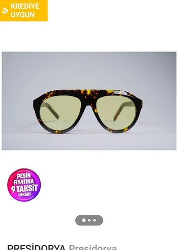 Sarı Parlak Retro Kadın Gözlüğü - Görsel 2