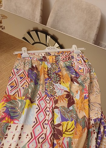 İpekyol Bohem Çok Renkli Salaş Kumaş Pantolon - Görsel 4