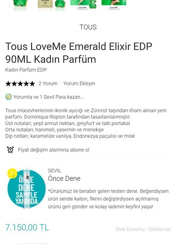 Tous LoveMe Emerald Elixir Kadın Parfümü - Görsel 2