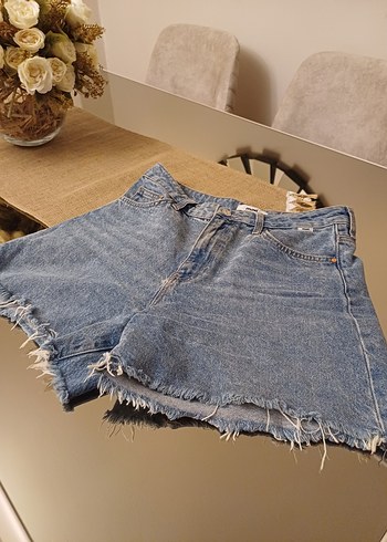 Kadın Mavi Mini Denim Şort