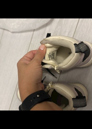 Kız Çocuk Gri Mor Bağcıklı Spor Ayakkabı - Görsel 5