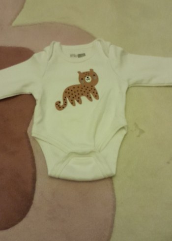 Uzun Kollu Kahverengi Leopar Desenli Bebek Body beyaz üzerine - Görsel 5