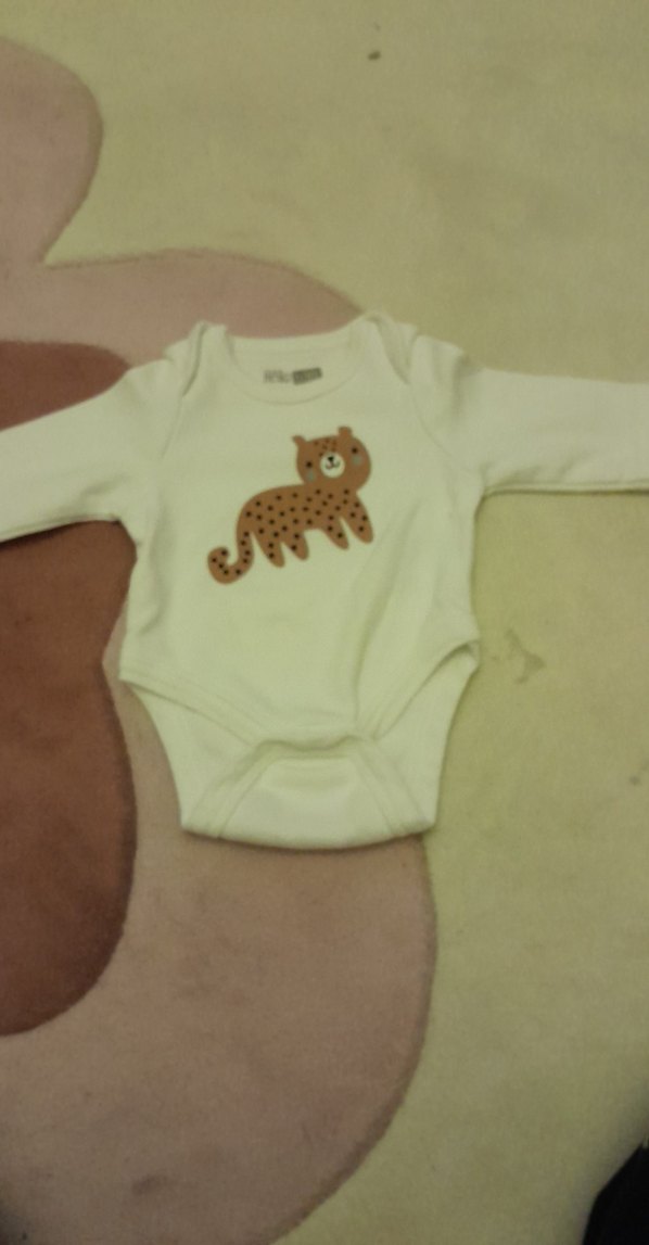 Uzun Kollu Kahverengi Leopar Desenli Bebek Body beyaz üzerine - Görsel 5