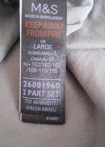 Marc@Spencer Gri Kalp Desenli Kadın Pijama Takımı - Görsel 5