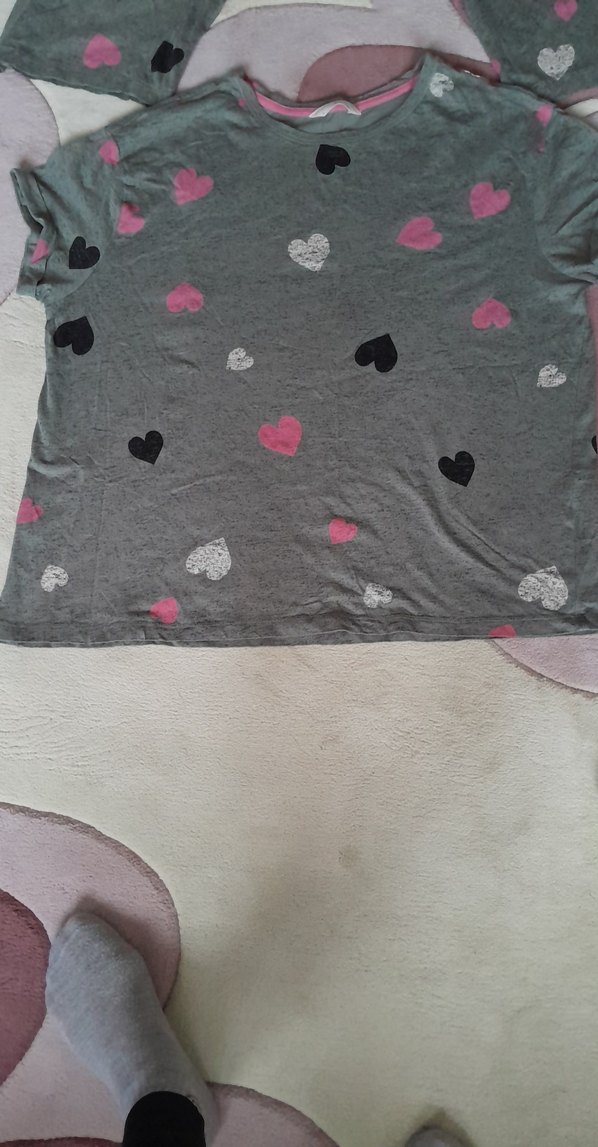 Marc@Spencer Gri Kalp Desenli Kadın Pijama Takımı - Görsel 3