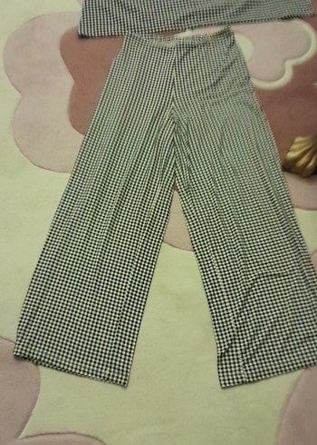 Kadın Siyah Beyaz Ekose Uzun Tunik ve Altı - Görsel 4