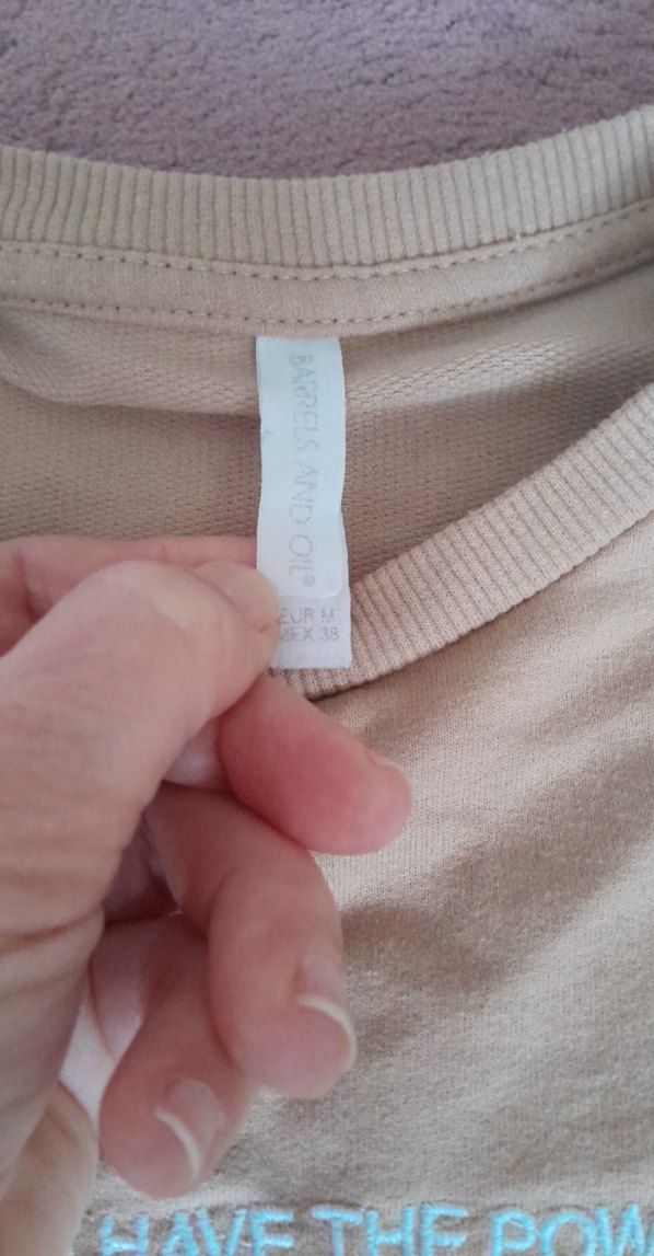 Bej Kadın Uzun Kollu Sweatshirt Crop - Görsel 3